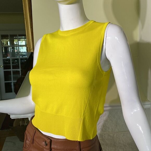NWOT Rag & Bone Raylee Cropped Stretch Knit Tank Top Yellow - Picture 4 of 13
